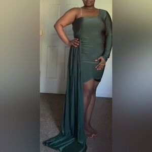 Fashion Nova Blue One Shoulder Bodycon Dress